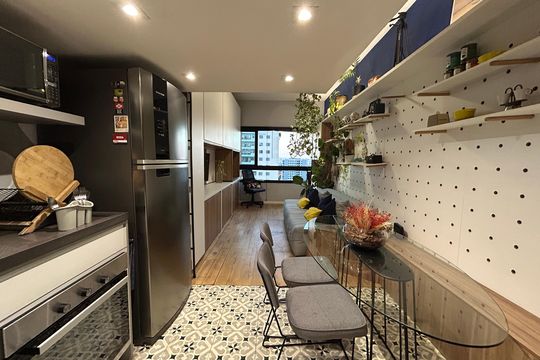 Cozinha de apartamento para alugar com 1 quarto, 28m² em Planalto Paulista, São Paulo