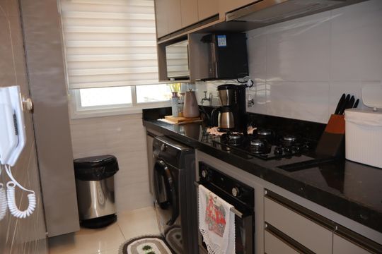 Cozinha e Área de Serviço de apartamento à venda com 1 quarto, 44m² em Parque São Lucas, São Paulo