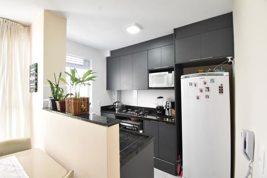 Cozinha de apartamento para alugar com 2 quartos, 42m² em Santo Antônio, São José dos Pinhais