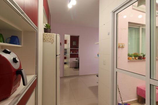 Cozinha de apartamento à venda com 2 quartos, 40m² em Parque Erasmo Assunção, Santo André