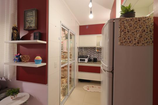 Cozinha de apartamento à venda com 2 quartos, 40m² em Parque Erasmo Assunção, Santo André