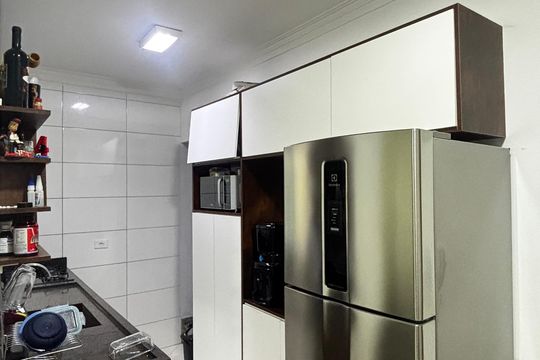 Cozinha de apartamento à venda com 2 quartos, 38m² em Vila Guaraciaba, Santo André