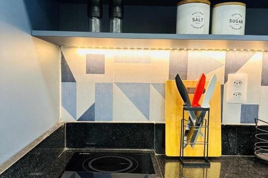 Cozinha de kitnet/studio à venda com 1 quarto, 22m² em Jardim Paulista, São Paulo