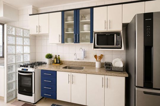 Cozinha de apartamento à venda com 2 quartos, 48m² em Centro, Osasco