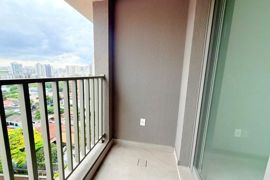 Varanda de kitnet/studio para alugar com 1 quarto, 29m² em Cidade Monções, São Paulo