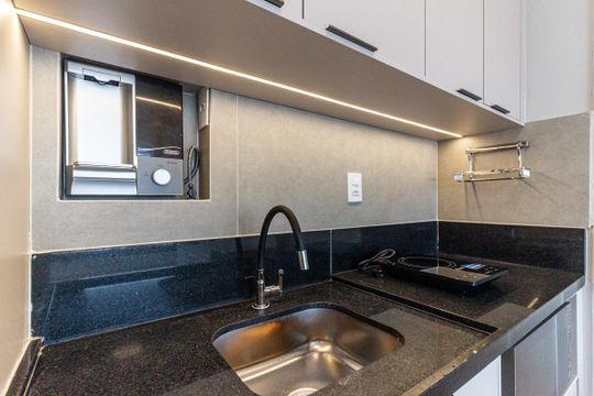 Cozinha de apartamento para alugar com 1 quarto, 30m² em Santa Cecilia, São Paulo