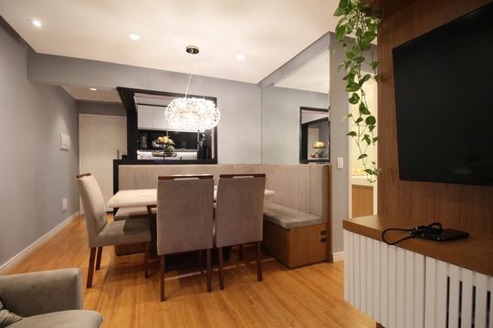 Sala de apartamento à venda com 3 quartos, 70m² em Jardim Henriqueta, Taboão da Serra