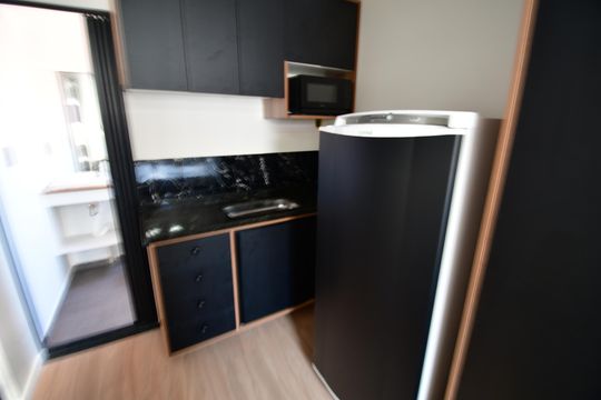 Cozinha de kitnet/studio para alugar com 1 quarto, 15m² em Taquaral, Campinas