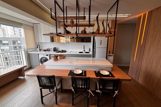 Sala de Jantar de apartamento para alugar com 1 quarto, 53m² em Alphaville Empresarial, Barueri