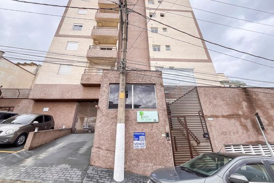 Fachada + plaquinha de apartamento à venda com 1 quarto, 43m² em Vila Santa Filomena, São Bernardo do Campo