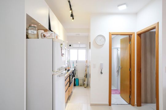 Cozinha de apartamento à venda com 1 quarto, 43m² em Vila Santa Filomena, São Bernardo do Campo