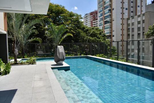 Área comum - Piscina de kitnet/studio para alugar com 1 quarto, 27m² em Vila Clementino, São Paulo