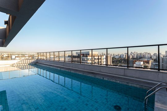 Área comum - Piscina de apartamento para alugar com 1 quarto, 29m² em Indianópolis, São Paulo