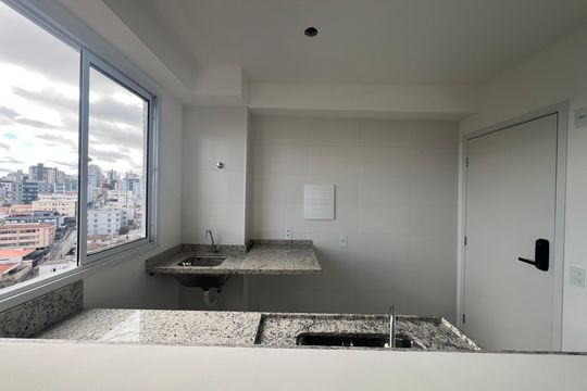 Cozinha de apartamento para alugar com 1 quarto, 30m² em Nova Suíça, Belo Horizonte