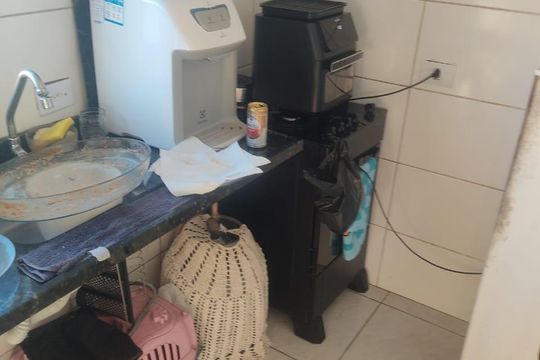 Cozinha de casa de condomínio para alugar com 2 quartos, 53m² em Vila Sonia, Praia Grande