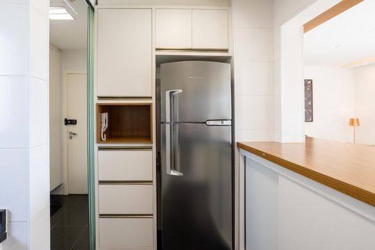 Cozinha de apartamento à venda com 2 quartos, 128m² em Residencial Vista Verde, Campinas