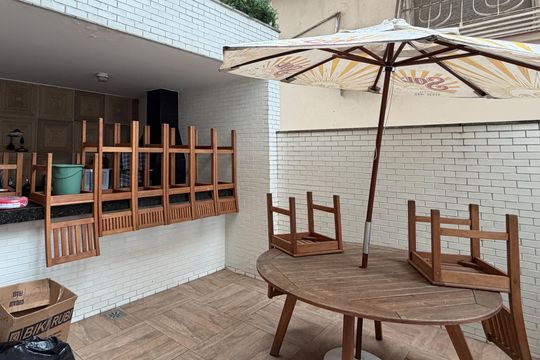 Área comum - Churrasqueira de apartamento para alugar com 3 quartos, 130m² em Embaré, Santos