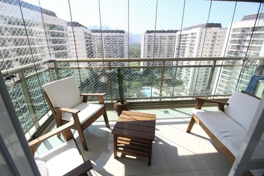 Sala - Varanda de apartamento à venda com 3 quartos, 114m² em Barra Olímpica, Rio de Janeiro