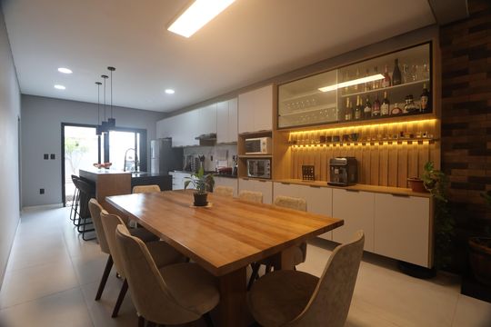 Cozinha - Armários de casa de condomínio à venda com 3 quartos, 138m² em Fátima, Canoas