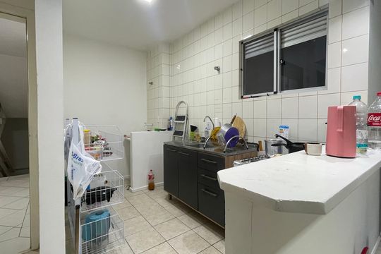 cozinha de apartamento para alugar com 2 quartos, 49m² em Picadas do Sul, São José