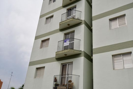 Fachada / Placa de apartamento à venda com 1 quarto, 47m² em Chácara da Barra, Campinas