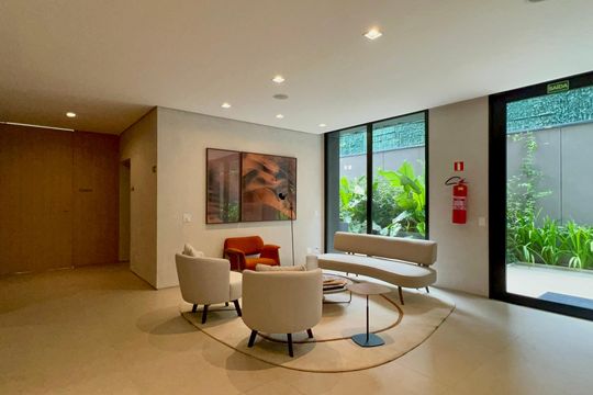 Hall de entrada de kitnet/studio para alugar com 1 quarto, 49m² em Sumaré, São Paulo