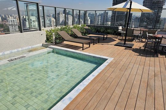 Área externa de apartamento à venda com 2 quartos, 68m² em Itaim Bibi, São Paulo