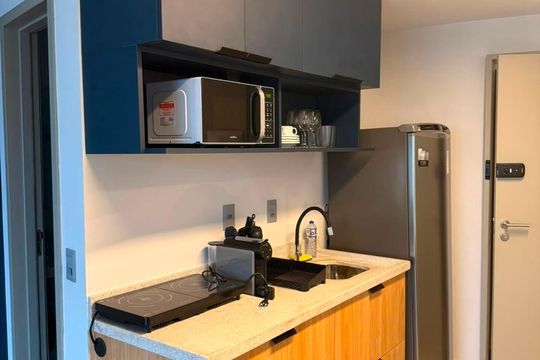 Cozinha de kitnet/studio à venda com 1 quarto, 40m² em Barra da Tijuca, Rio de Janeiro