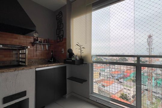 Varanda gourmet de apartamento à venda com 3 quartos, 72m² em Vila Barros, Guarulhos