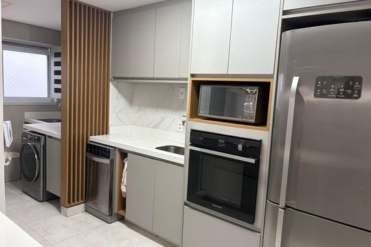 Cozinha de apartamento à venda com 2 quartos, 87m² em Jardim Caboré, São Paulo