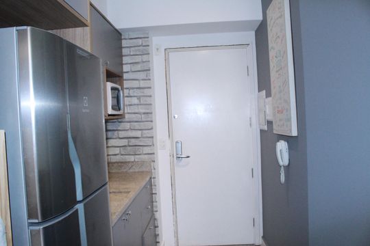 Cozinha de kitnet/studio para alugar com 1 quarto, 22m² em Centro Histórico de São Paulo, São Paulo