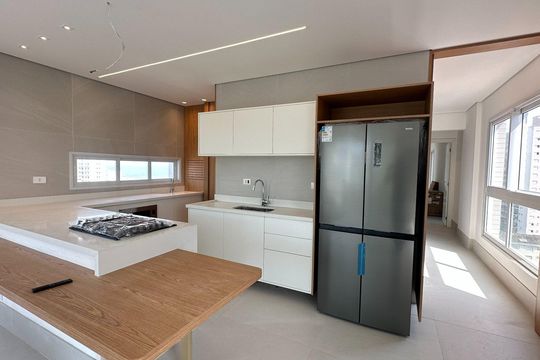 Cozinha de apartamento para alugar com 3 quartos, 150m² em Boqueirão, Praia Grande