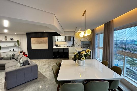 Sala - Sala de Jantar Varanda de apartamento à venda com 3 quartos, 160m² em Vila Guiomar, Santo André