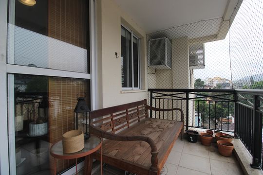 Sala - Varanda de apartamento para alugar com 3 quartos, 92m² em Freguesia (jacarepaguá), Rio de Janeiro