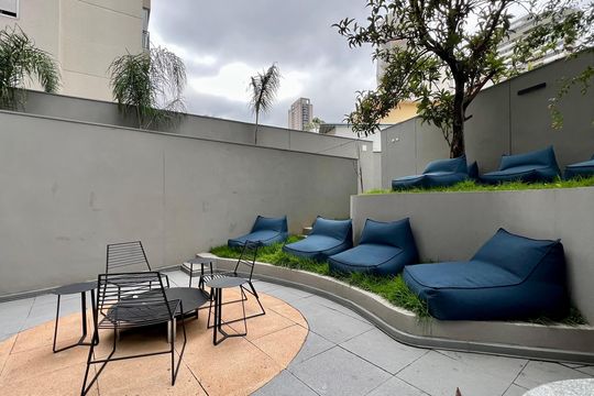 Área comum - Churrasqueira de kitnet/studio à venda com 1 quarto, 72m² em Pompeia, São Paulo