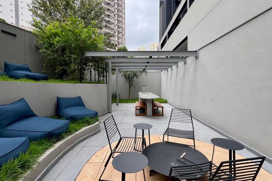Área comum - Churrasqueira de kitnet/studio à venda com 1 quarto, 72m² em Pompeia, São Paulo