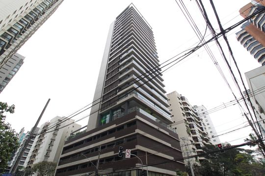 Fachada do Prédio de kitnet/studio para alugar com 1 quarto, 22m² em Vila Nova Conceição, São Paulo