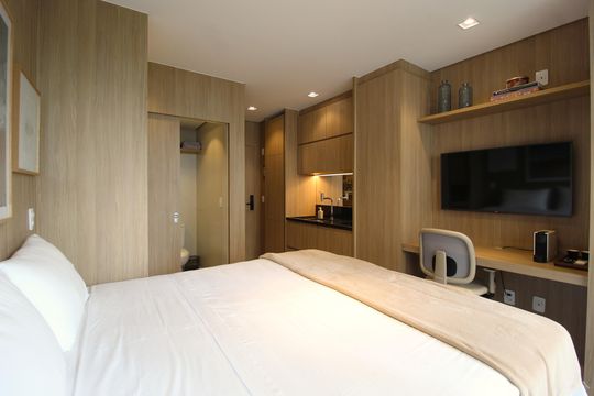 Sala/Quarto de kitnet/studio para alugar com 1 quarto, 22m² em Vila Nova Conceição, São Paulo