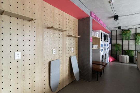 Área comum - Lavanderia de kitnet/studio para alugar com 1 quarto, 34m² em Vila Olímpia, São Paulo
