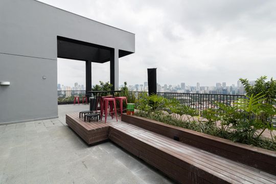 Área comum - Rooftop de kitnet/studio para alugar com 1 quarto, 34m² em Vila Olímpia, São Paulo