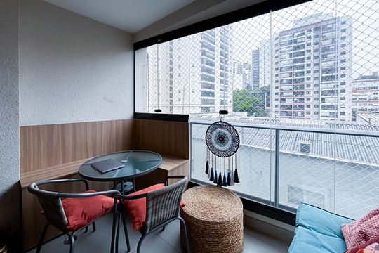 Varanda de apartamento à venda com 1 quarto, 28m² em Pinheiros, São Paulo