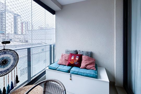 Varanda de apartamento à venda com 1 quarto, 28m² em Pinheiros, São Paulo