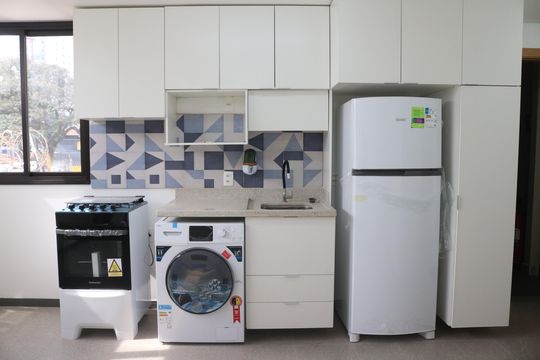 Cozinha de apartamento para alugar com 1 quarto, 53m² em Vila Leopoldina, São Paulo