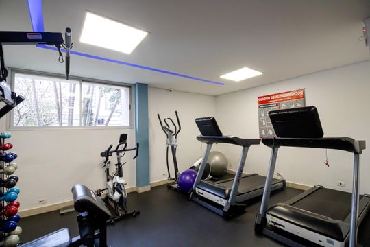 Área comum  - academia de apartamento para alugar com 3 quartos, 120m² em Vila Olímpia, São Paulo