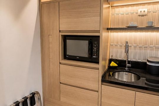 Cozinha de apartamento à venda com 1 quarto, 40m² em República, São Paulo