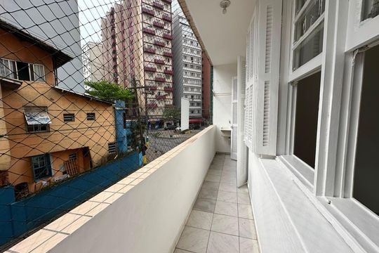 Varanda da Sala de apartamento para alugar com 1 quarto, 58m² em Itararé, Santos