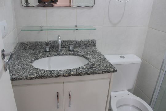 Banheiro da Suíte de apartamento à venda com 3 quartos, 62m² em Campestre, São Caetano do Sul