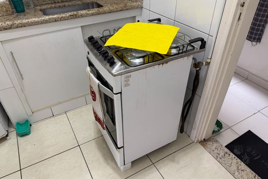 Cozinha de apartamento para alugar com 1 quarto, 60m² em Boqueirão, Santos