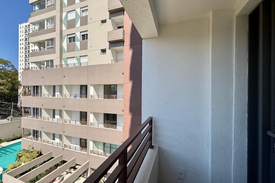 Sacada  de kitnet/studio para alugar com 1 quarto, 19m² em Santo Amaro, São Paulo
