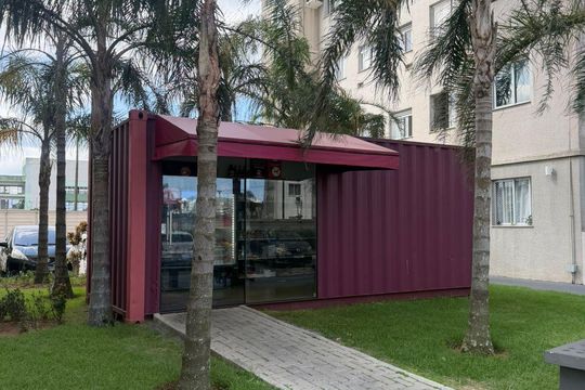 Área externa de apartamento para alugar com 2 quartos, 46m² em Areia Branca, Santos